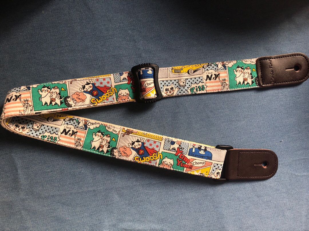 纯手工超萌猫咪猫超人尤克里里带尤克里里吉他背带ukulele strap