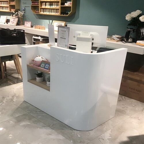 休闲油漆角收银柜台美甲女店吧台桌小前台