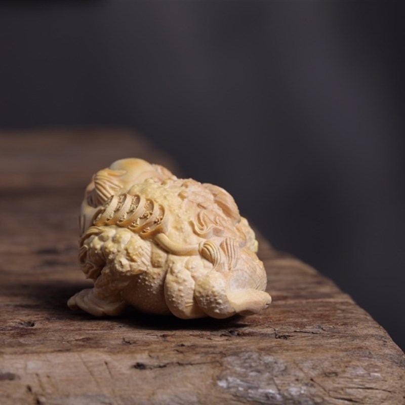 小叶黄杨木雕文玩手把件金蟾纯手工雕刻工艺品家居礼品