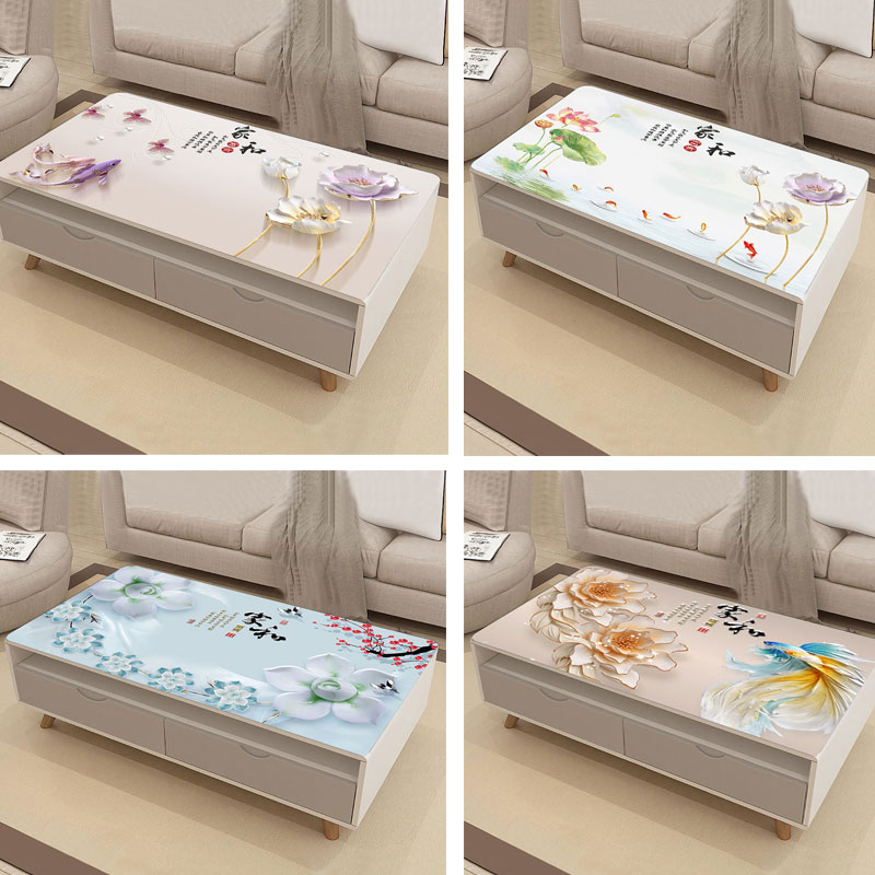 软玻璃茶几桌布无异味防水防烫防油免洗茶几垫子pc长方形餐桌布