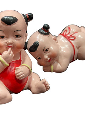 结婚求子压床吉祥物一对男家安床送子早生贵子福娃男娃装饰