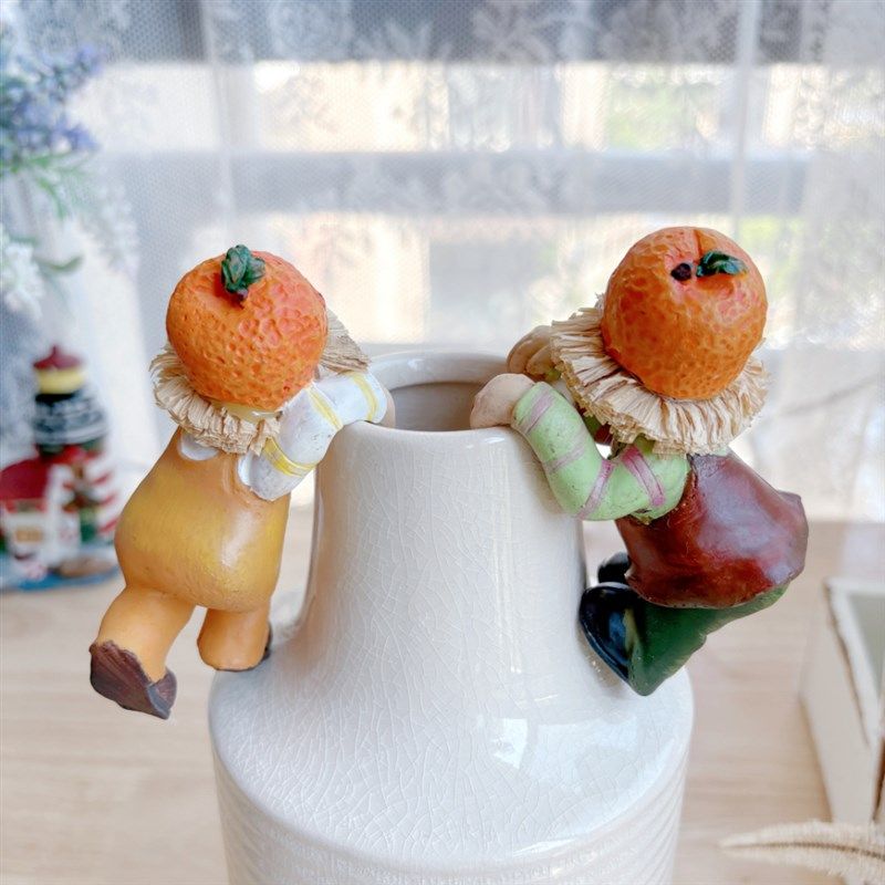 田园乡村树脂桔子娃娃盆鱼缸边缘攀爬园阳台庭院家居装饰,家居饰品,户外/庭院摆件,淘宝优惠券,粉丝福利购,淘宝优惠卷
