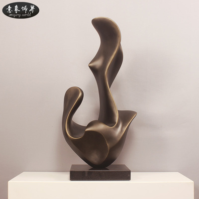 雕塑大客厅摆放艺术现代高档软装饰品玻璃钢创意抽象摆设