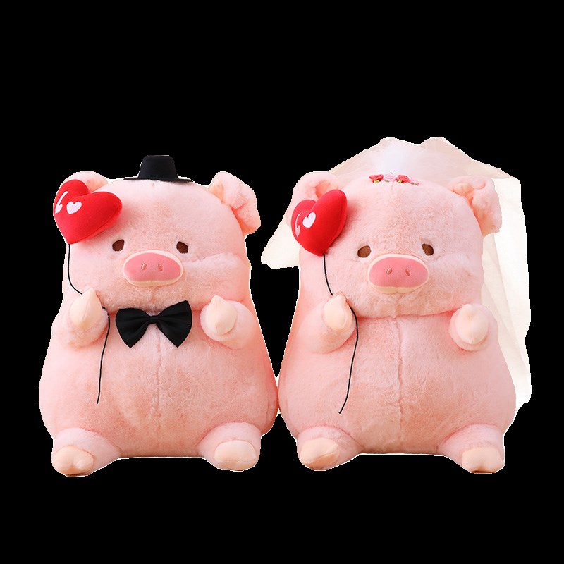 新婚压床娃娃一对结婚新款高档抱枕小猪玩偶喜娃娃婚房公仔送新人