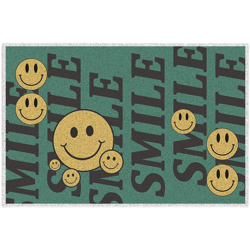 大门地垫入户门垫可爱门口丝圈门外家用耐脏防滑笑脸地毯个性创意