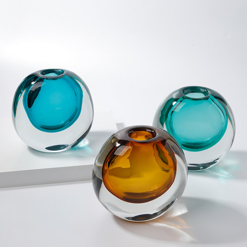 创意琉璃渐变瓶客厅餐桌样板房水养插干真新房家居装饰