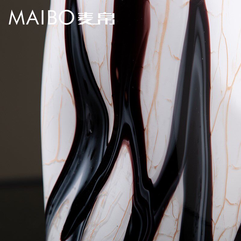 新创意规则黑白琉璃瓶家居桌内电视柜手工装饰瓶,家居饰品,花瓶,淘宝优惠券,粉丝福利购,淘宝优惠卷