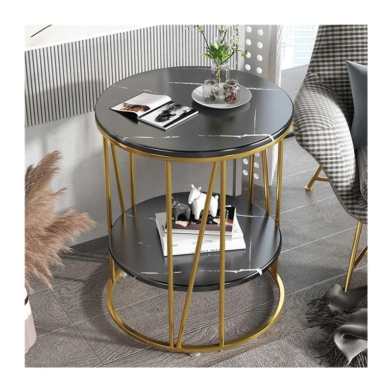 新款客厅小户型小圆桌茶桌铁艺现代家用经济型小桌子沙发边几