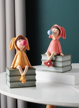 家居软装饰品儿童房小女孩书柜书桌书架摆件客厅电视柜房间新房子