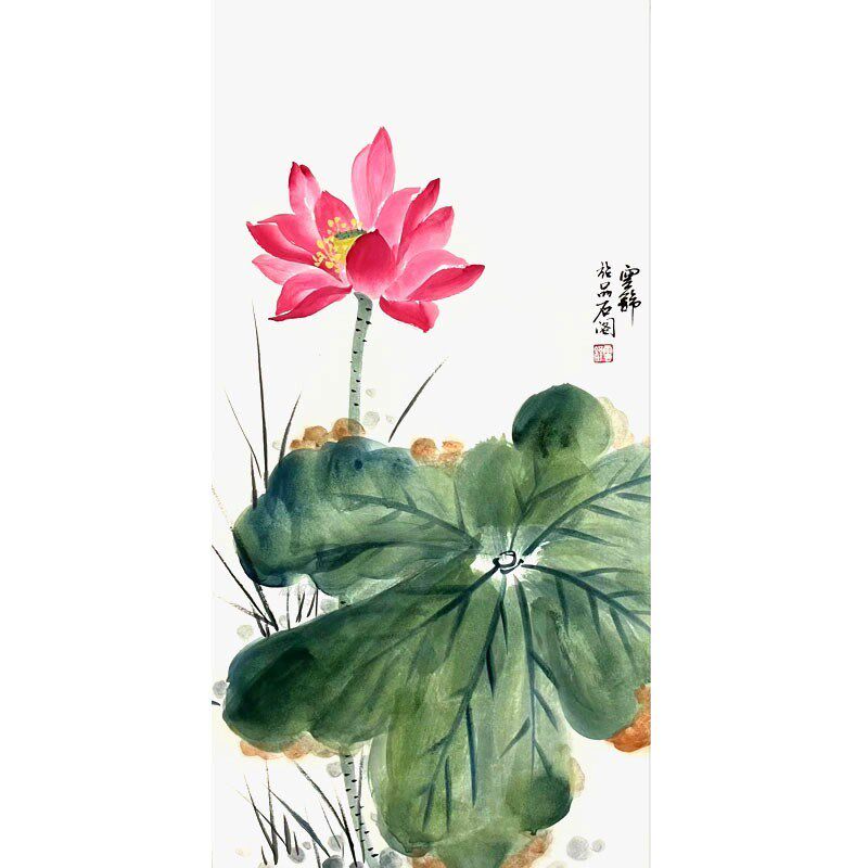 国画手绘写意牡丹山水竹子兰荷柿子画卷轴挂画作品真迹