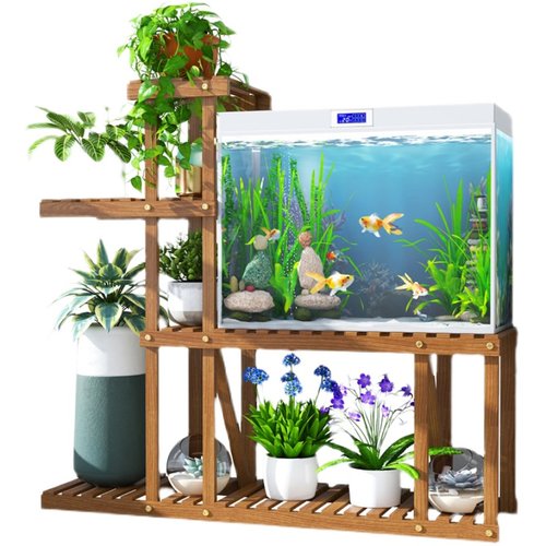 鱼缸架子实木承重底架客厅阳台室内置物底M柜地柜底座落地多层花