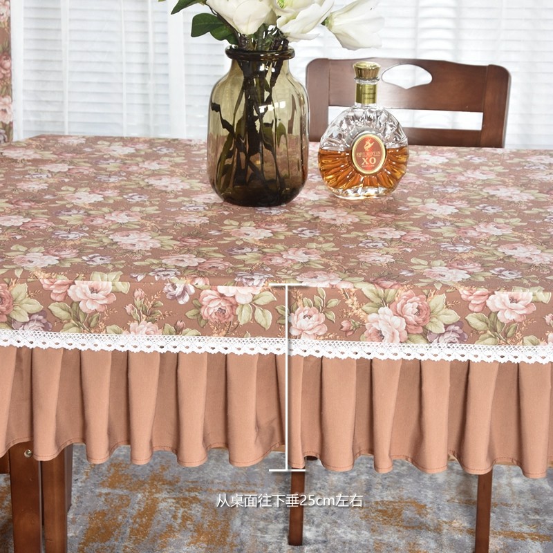 桌布椭圆b形餐桌布防水桌罩套正方形家用夏天田园小清新书桌布少
