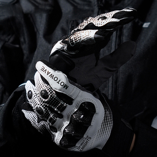 碳纤维摩托车手套夏季男士专x用骑行手套四季男款防晒复古挡风真