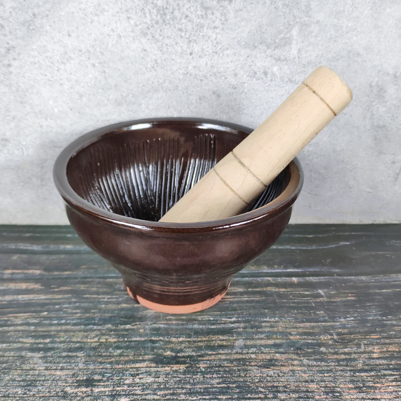 老式土陶擂钵家用特大擂茶钵餐馆擂辣椒擂钵擂皮蛋米糊.研磨蒜臼