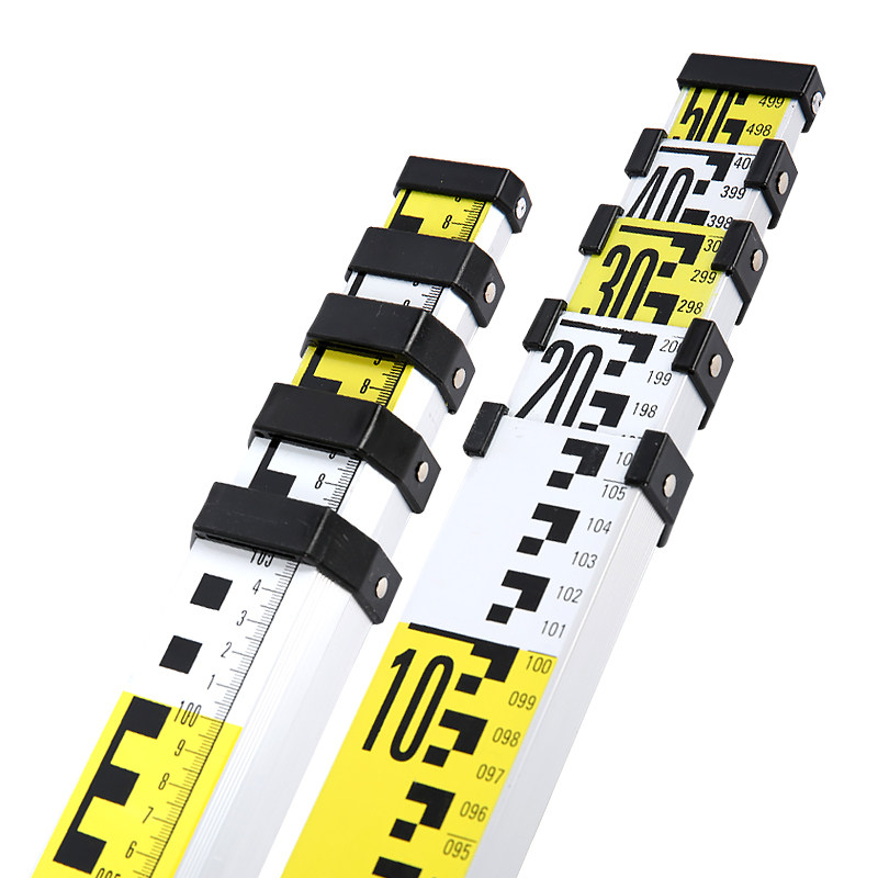 加厚5米塔尺3五米7米铝合金标z尺水准仪可伸缩刻度尺标高测量工具