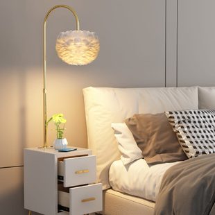 轻奢型极窄替代床头柜智能感边几带灯卧室小网红高级简约现代充电