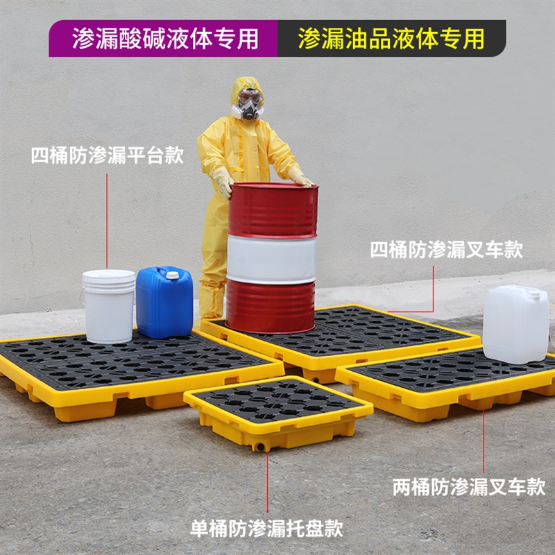 防渗漏托盘危废化学品防漏油桶危化品废机油桶废液防泄漏二次容器