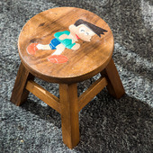 泰国创意实木儿童凳爱卡通动物小板凳客厅垫脚凳木头矮
