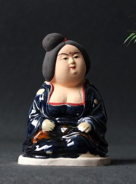 仿古做旧唐彩陶瓷仕女陶俑胖妞艺术品复古收藏品装饰品礼品