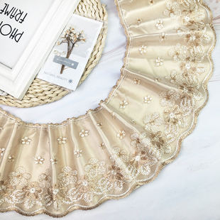 层衬布蕾丝边沙发辅料网纱刺绣边荷叶裙边I手工桌边床边