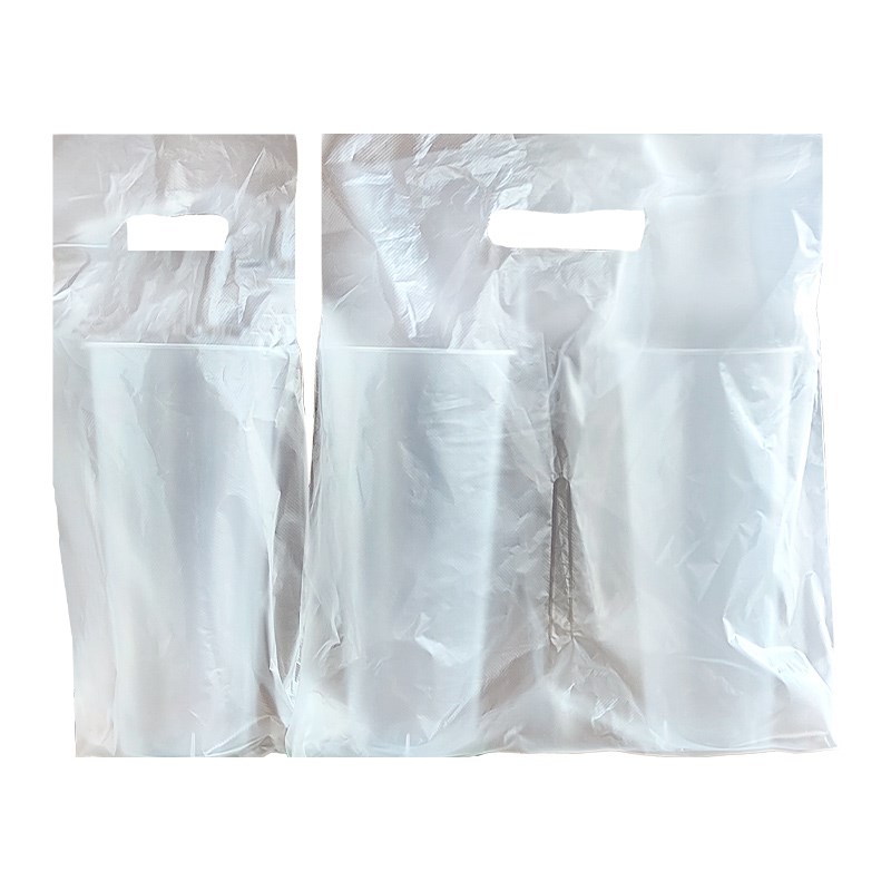 冠都单杯袋/并行双杯袋 奶茶店商用奶茶打包袋1000个透明塑料杯袋