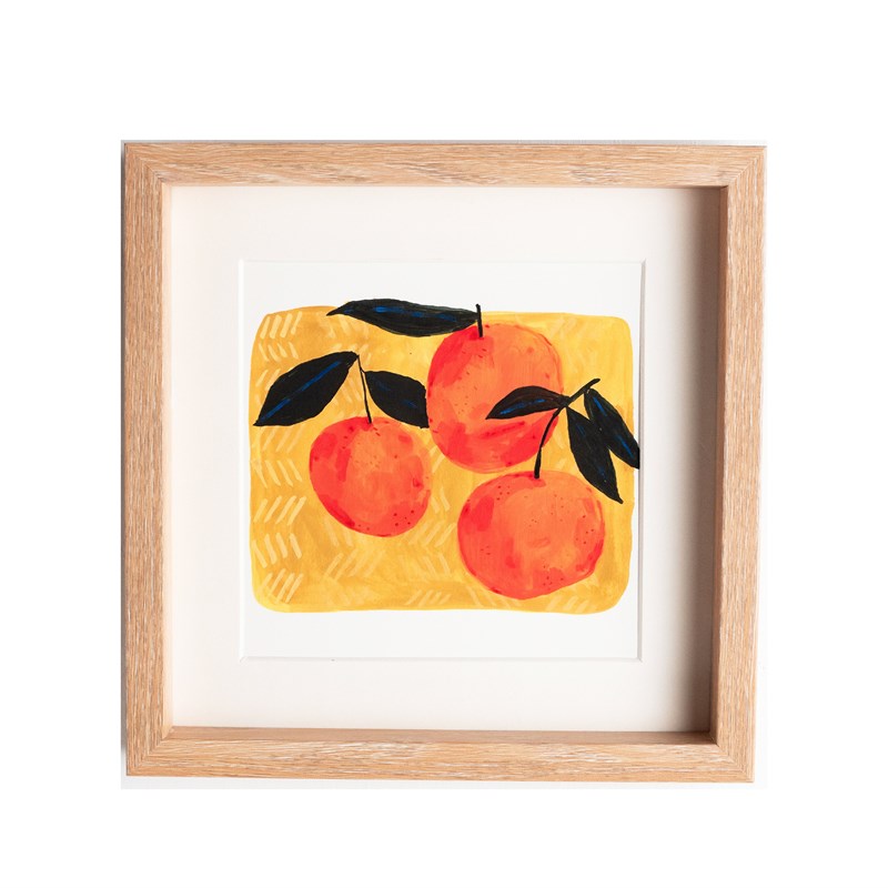 中式书法手绘柿子心想事橙摆台画桌面书房斗柜玄关客厅摆件装饰画