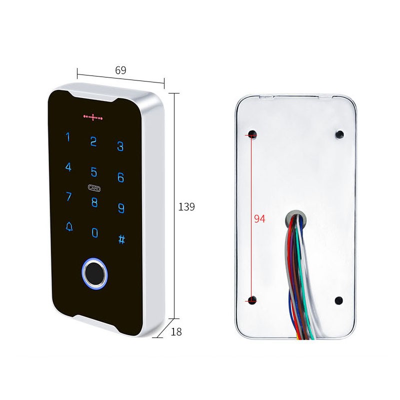室外防水指纹机门禁一体机金属门禁机指纹门禁系统刷卡密码NFC