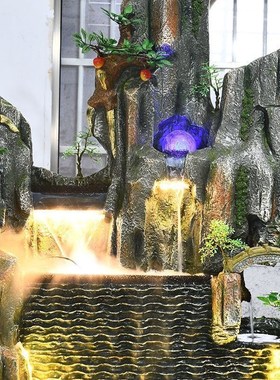 大型假山流水喷泉房屋花园庭院装饰公司阳台室外鱼塘瀑布景观摆件