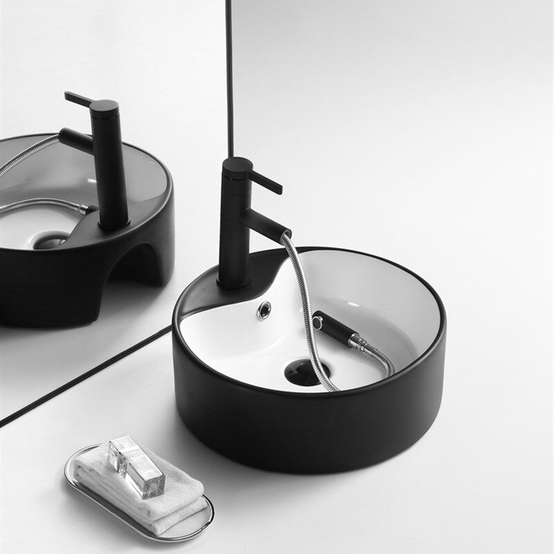 台上盆单盆黑色家用卫生间台盆洗脸盆台上洗手盆阳台盘小尺寸