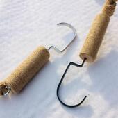 新款 饰 店展架挂衣架壁挂墙上创意复古挂勾钩黑色挂钩麻绳吊环装