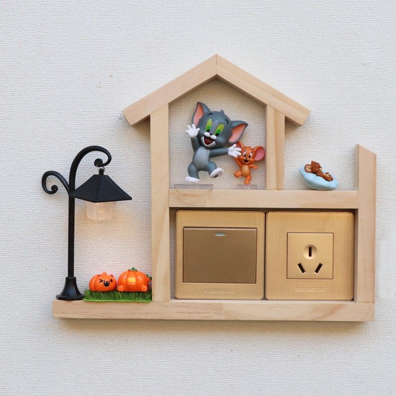 实木关边框洞口遮丑保护插座装饰墙排插板遮挡风