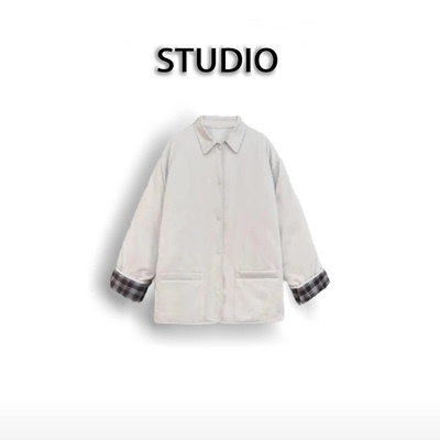 【Valkyvia/悠悠奢品】珩绣高级感格子拼接风衣女休闲外套XY-0224