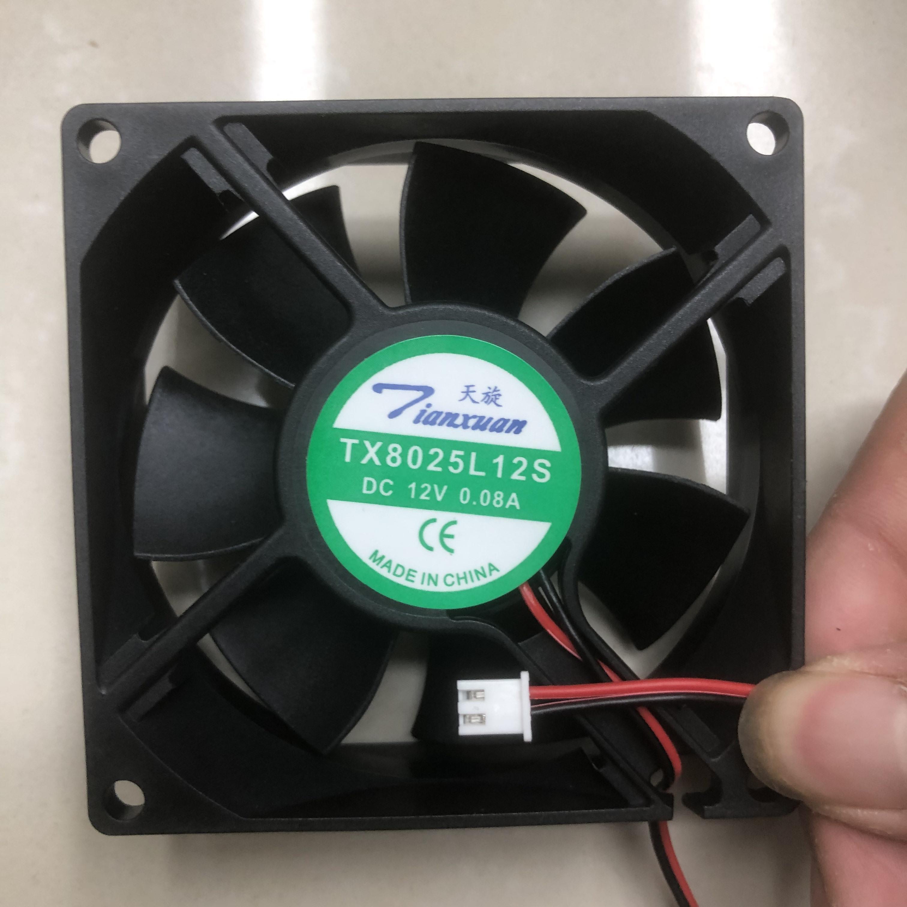 天旋风机TX8025L12S DC12V 0.08A变频器电源机箱静音散热风扇8025