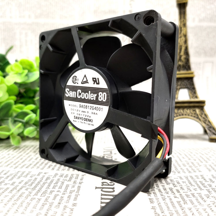 全新原厂 9A0812G4D01 8025 DC 12V 0.38A 8CM散热风扇