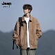 宽松秋季 Jeep吉普美式 复古翻领皮夹克男春秋高级感潮牌大码 皮衣男
