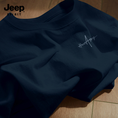 Jeep吉普重磅纯棉短袖t恤男2026