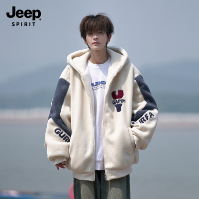 Jeep吉普羊羔绒大码宽松加厚棉衣