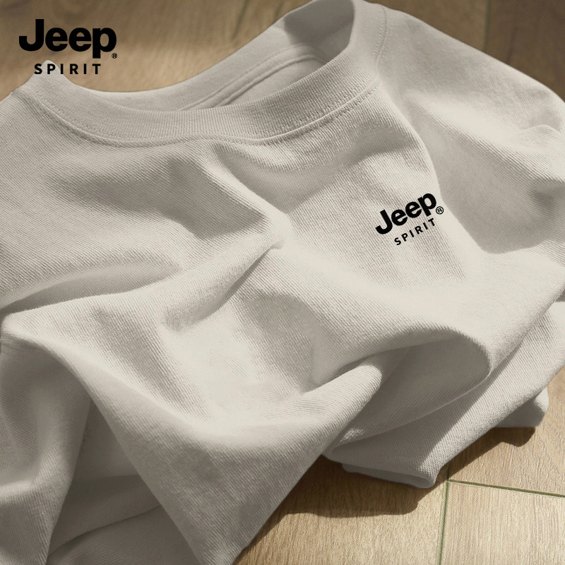 Jeep吉普美式纯棉长袖T恤男士