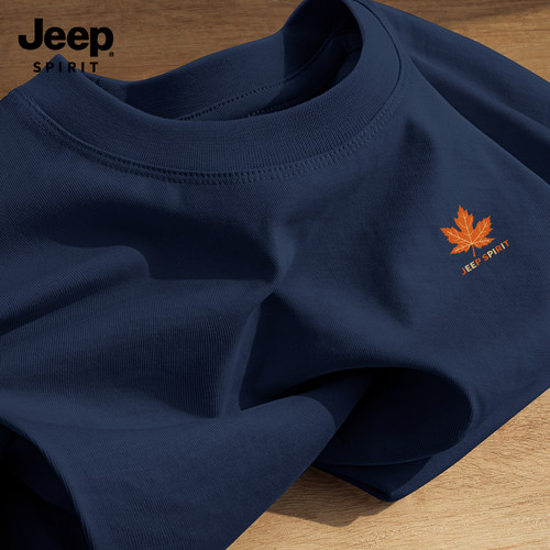 Jeep吉普美式重磅T恤短袖纯棉男