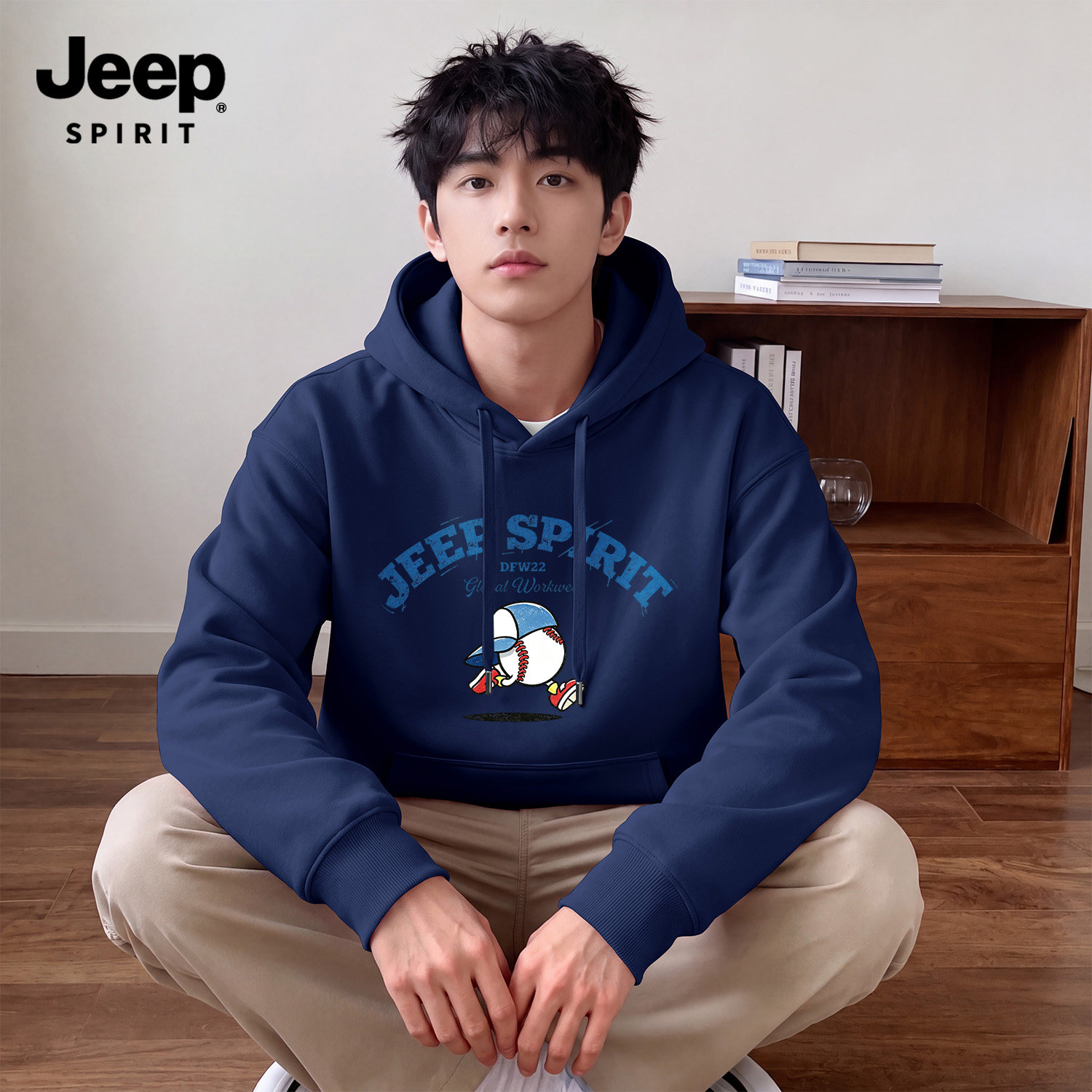 Jeep吉普正品连帽卫衣男款情侣装