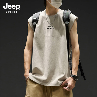 Jeep吉普美式背心男生印花运动