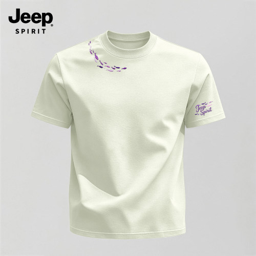 Jeep吉普男士短袖t恤夏纯棉重磅