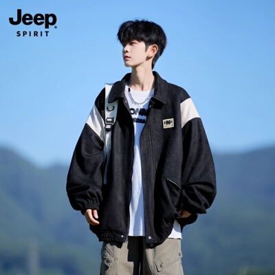 Jeep吉普日系撞色休闲棒球服男款