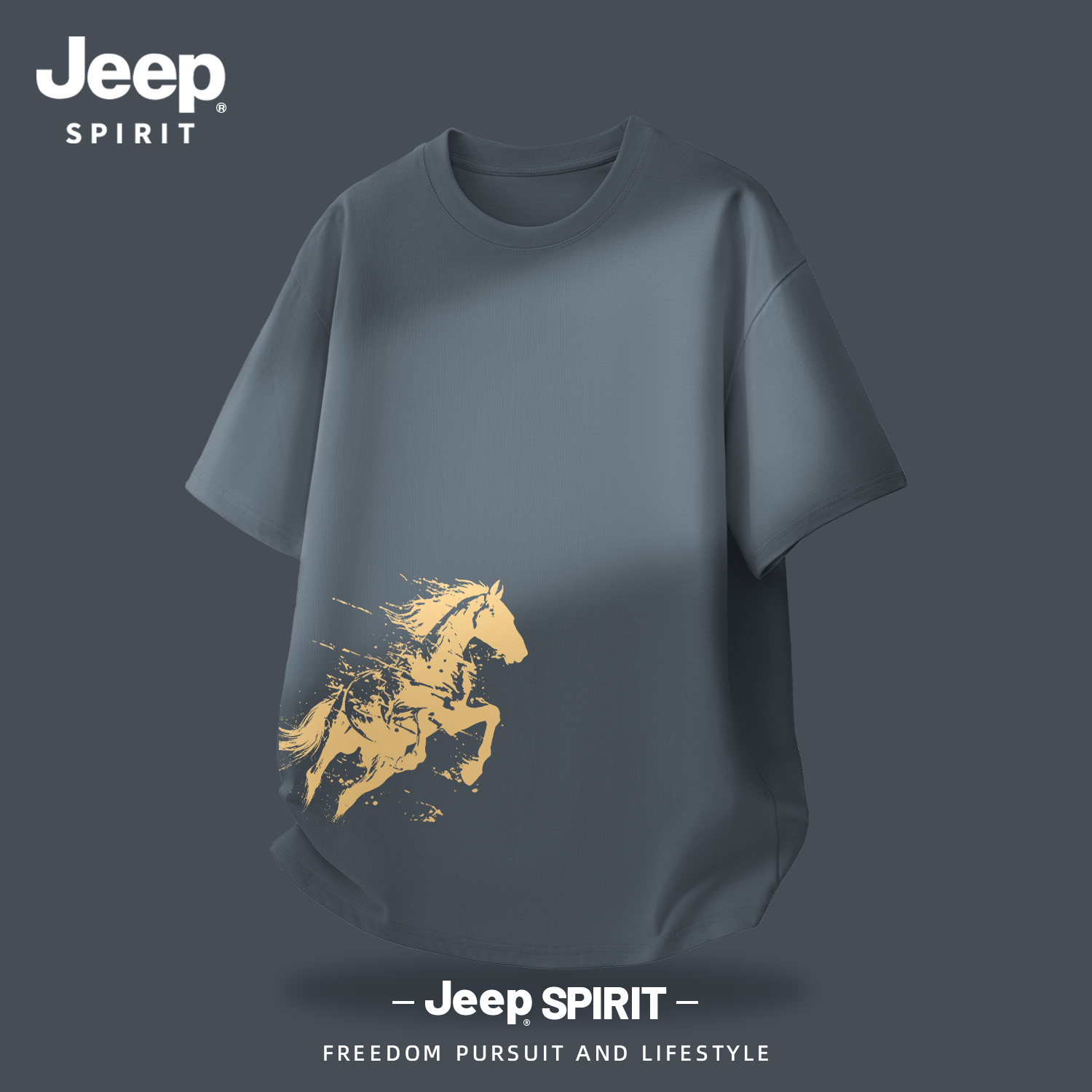 Jeep吉普纯棉t恤短袖男款2026新款春季慵懒风宽松内搭男士上衣服