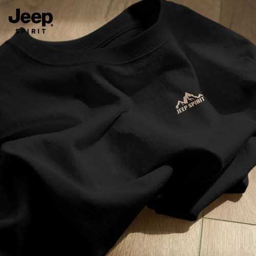 Jeep吉普男士纯棉休闲长袖t恤
