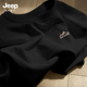 男衣服男款 Jeep吉普男士 黑色上衣男生 纯棉长袖 打底衫 短袖 t恤新款
