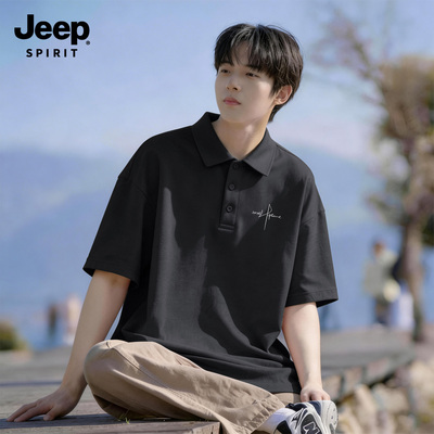 Jeep吉普老钱风polo衫男士基础款
