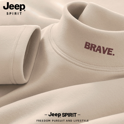 Jeep吉普男士绒德半高领打底衫