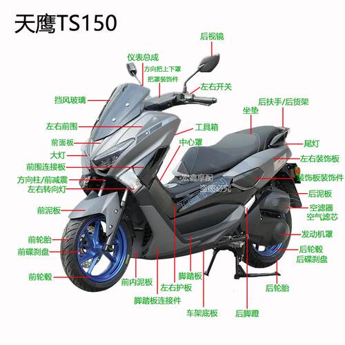 天鹰TS150摩托车外壳特仕版外观件三代猛士N MAX外壳原厂覆盖件