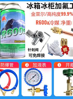 冰箱冰柜R600A冷媒雪种纯利昂加氟工具套装冰种冷冻液定频变频